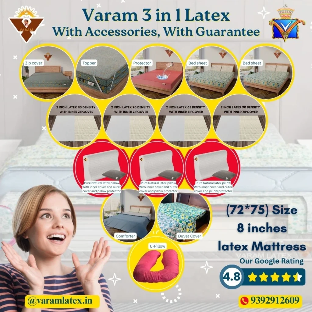 customizable natural latex mattress in India